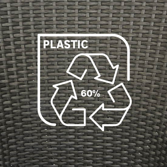 Стол садовый Naterial Noa Fix 90x150x74 см сталь/стекло цвет серый