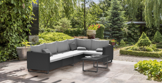 Подлокотник для садовой мебели Naterial Noa Fix 10x62x10 см ротанг серый 2 шт