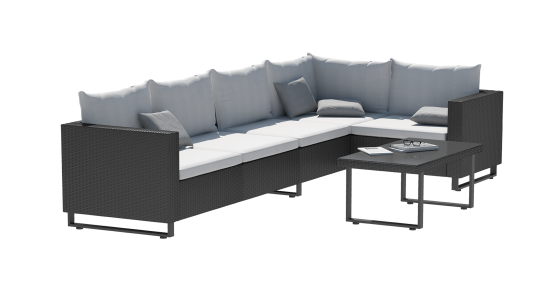 Подлокотник для садовой мебели Naterial Noa Fix 10x62x10 см ротанг серый 2 шт