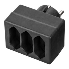 Блок на 3 гнезда TDM ELECTRIC 2П 2,5 А 250 B под плоскую вилку черный