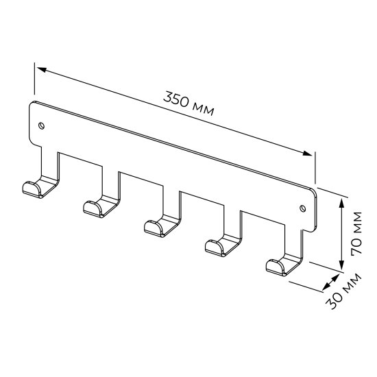 Планка 5 крючков Март Ferro цвет белый