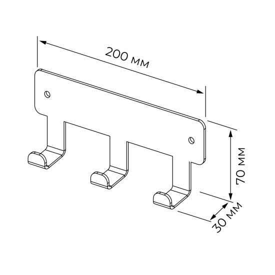 Планка 3 крючка Март Ferro цвет белый