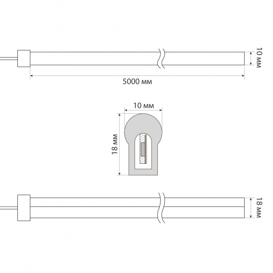 Комплект светодиодной ленты Uniel SMD5050 220В 8 мм 5м 10 Вт/м 80диод/м 100 лм/м IP67 RGB