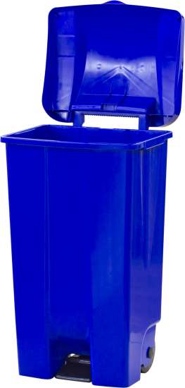 Бак садовый для мусора на колесиках с педалью 110 л цвет синий