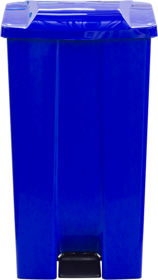 Бак садовый для мусора на колесиках с педалью 110 л цвет синий