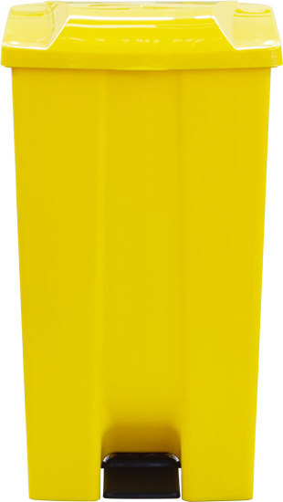 Бак садовый для мусора на колесиках с педалью 110 л цвет жёлтый