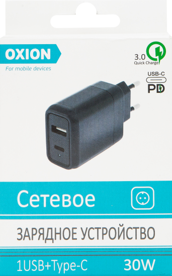 Зарядное устройство сетевое Oxion OX-QC501 цвет черный