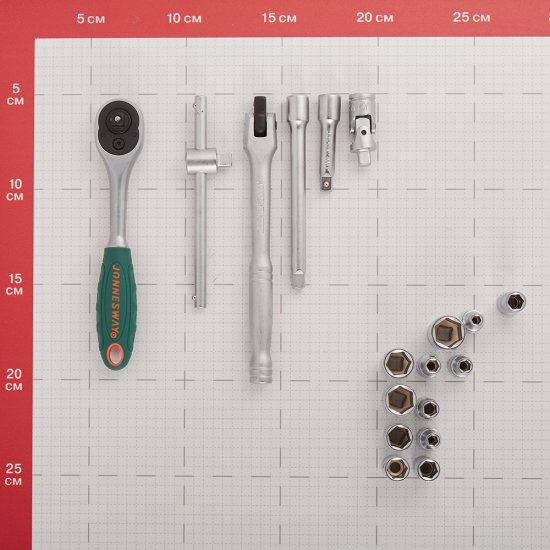 Набор торцевых головок с трещоткой Jonnesway 1/4