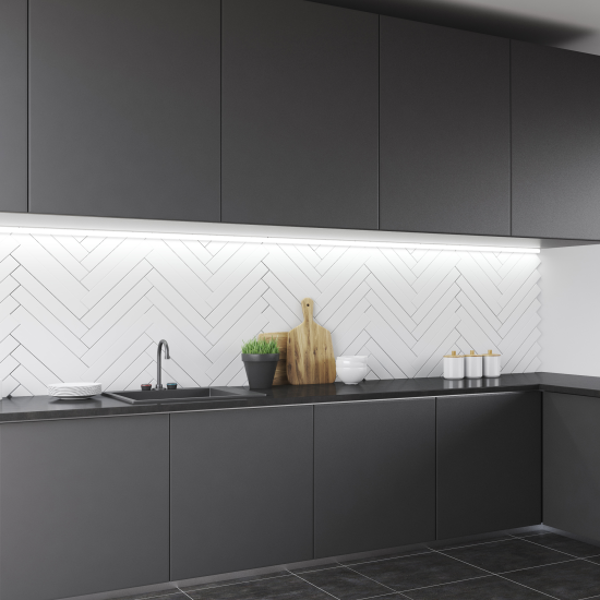 Светодиодная лента для подсветки рабочей зоны Apeyron SMD5050 12В 10мм 2м 10Вт/м 60диод/м 700лм/м 4К нейтральный свет