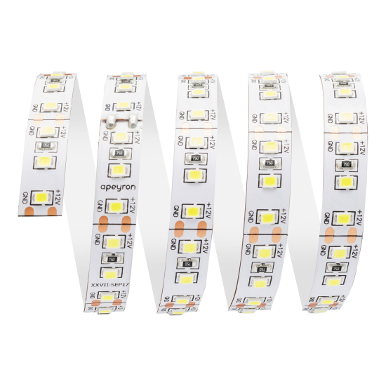 Светодиодная лента для подсветки рабочей зоны Apeyron SMD2835 12В 8мм 2м 12Вт/м 120диод/м 1400лм/м 4К нейтральный свет