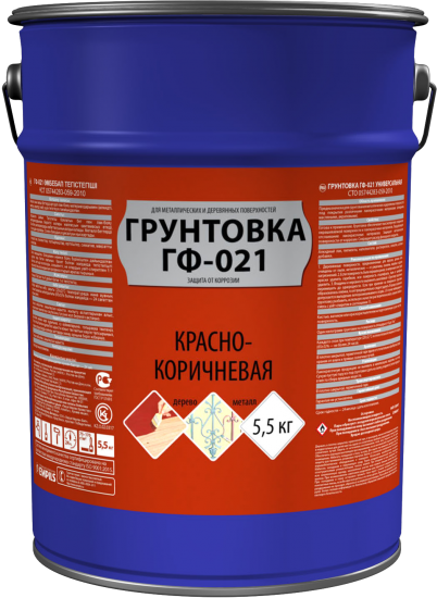 Грунтовка Empils ГФ-021 для металлических и деревянных поверхностей цвет красно-коричневый 5.5 кг
