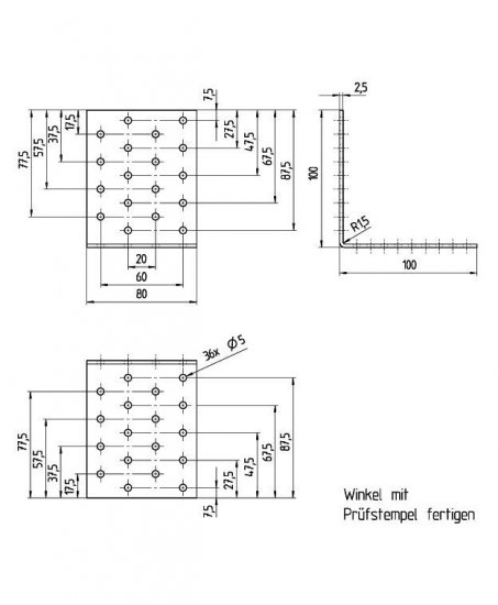 Угол крепежный равносторонний GAH ALBERTS KUR 100x100x80x2.5