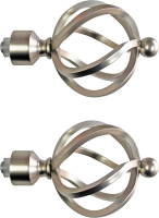 Наконечники Inspire Твист металл 6 см цвет никель 2 шт