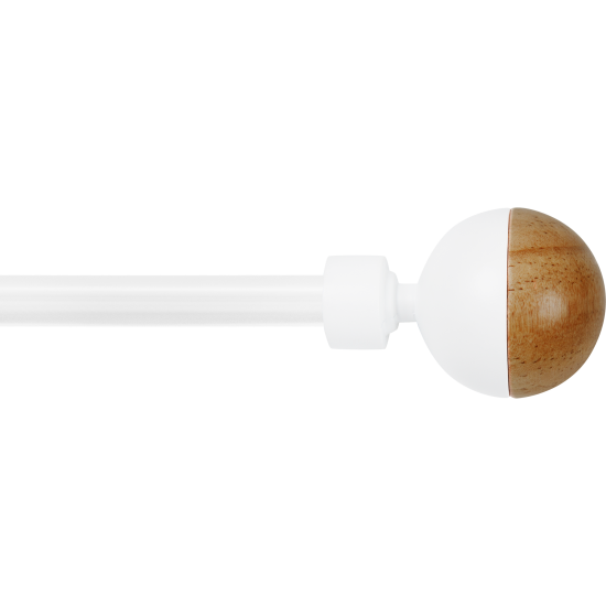 Наконечники Inspire «Шар деревянный», металл, 6 см, цвет белый, 2 шт.