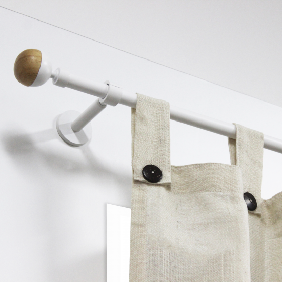 Наконечники Inspire «Шар деревянный», металл, 6 см, цвет белый, 2 шт.