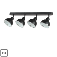Спот поворотный Inspire Farell 4 лампы E14 3 м² цвет черный