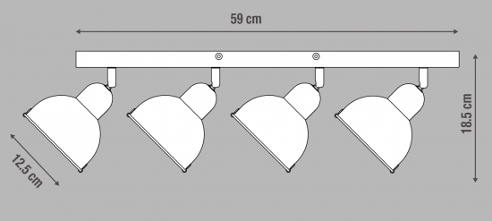 Спот поворотный Inspire Farell 4 лампы E14 3 м² цвет черный