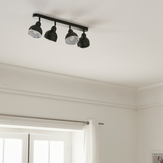 Спот поворотный Inspire Farell 4 лампы E14 3 м² цвет черный