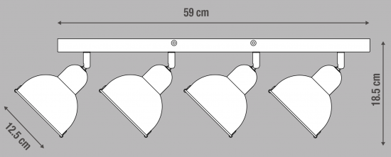 Спот поворотный Inspire Farell 4 лампы E14 3 м² цвет серый