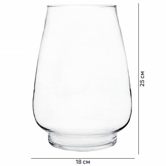 Ваза Вурм стекло цвет прозрачный h25 см