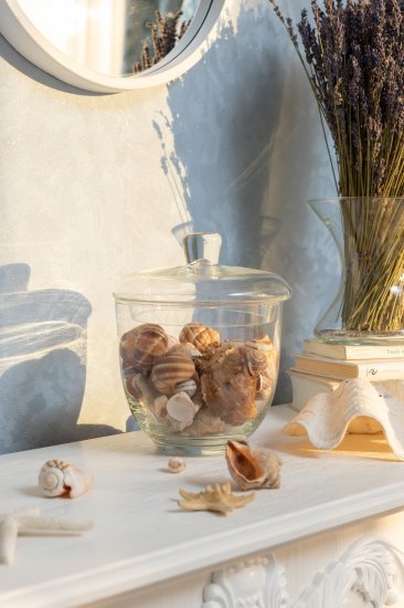 Ваза с крышкой Мэри стекло цвет прозрачный 19 см