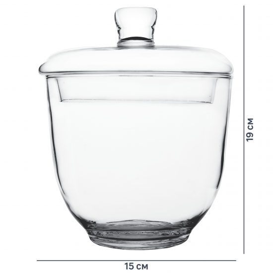 Ваза с крышкой Мэри стекло цвет прозрачный 19 см