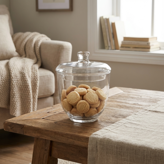 Ваза с крышкой Мэри стекло цвет прозрачный 19 см