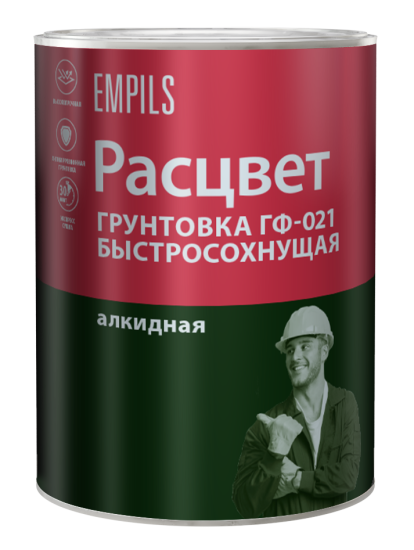 Грунтовка для сухих помещений Расцвет ГФ-021 1 кг цвет красно-коричневый