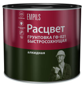 Грунтовка для сухих помещений Расцвет ГФ-021 2.5 кг цвет серый