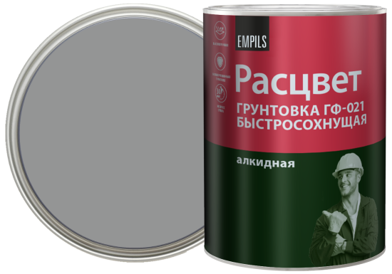 Грунтовка для сухих помещений Расцвет ГФ-021 1 кг цвет серый