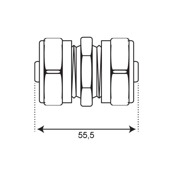 Соединитель прямой 26 обж(ц) х 26 обж(ц)