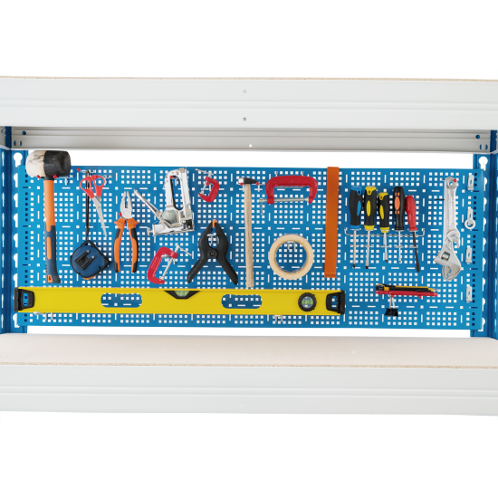 Стеллаж металлический 4 полки 180x122x63 см цвет серый/синий нагрузка на полку 350 кг