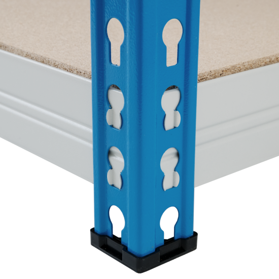 Стеллаж металлический 4 полки 180x122x63 см цвет серый/синий нагрузка на полку 350 кг