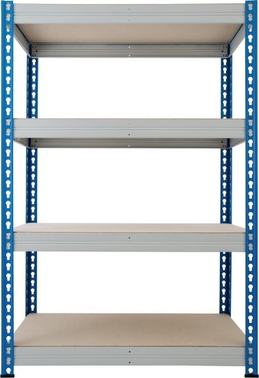 Стеллаж металлический 4 полки 180x122x63 см цвет серый/синий нагрузка на полку 350 кг