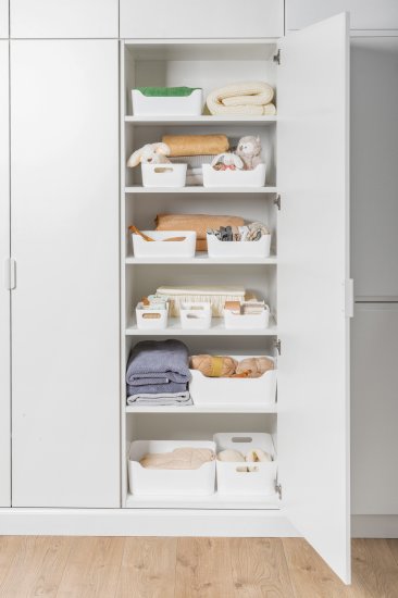 Корзина для хранения Scandi 34x14x24 см пластик цвет белый