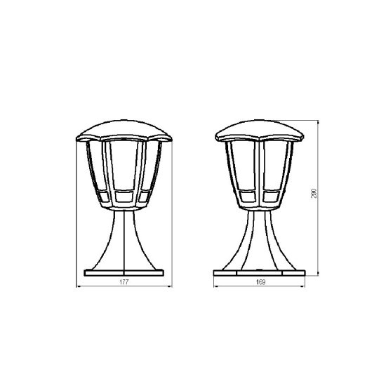 Светильник садово-парковый Svet Сити Валенсия 1 черный 290 мм E27 60 Вт IP44 (1226-01021/2872)