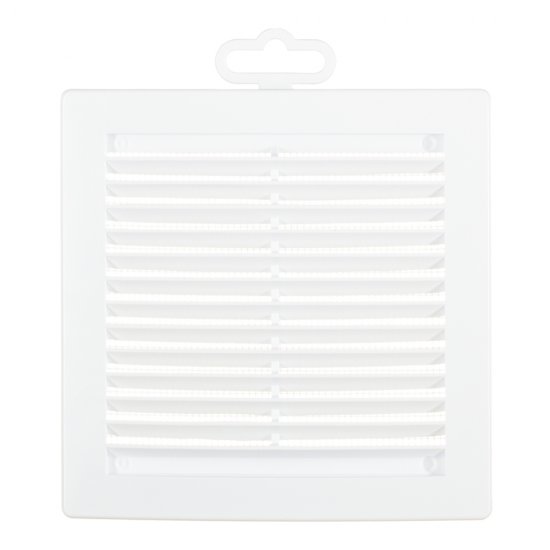 Решетка вентиляционная пластиковая приточно-вытяжная Era РЦ 150х150 мм с сеткой белая