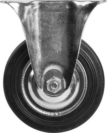Колесо промышленное неповоротное, без тормоза 100 мм, до 70 кг, цвет цинк