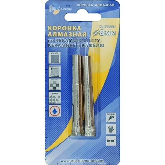 Алмазная коронка по керамике и кафелю 8 мм TRIO-DIAMOND 400008