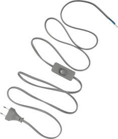 Шнур с выключателем 2 м 220 В цвет серый