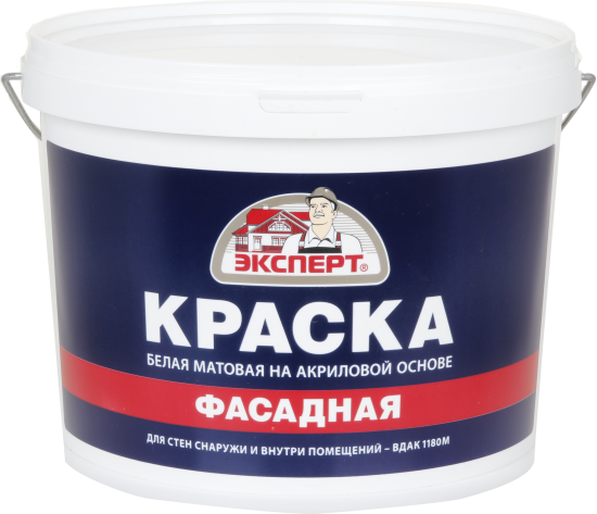 Краска фасадная Эксперт матовая цвет белый 14 кг