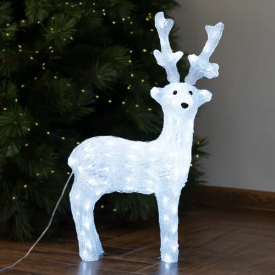 Светящаяся электрическая фигура «Олень» для улицы 120 ламп, 63 см, цвет холодный белый