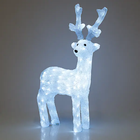 Светящаяся электрическая фигура «Олень» для улицы 120 ламп, 63 см, цвет холодный белый