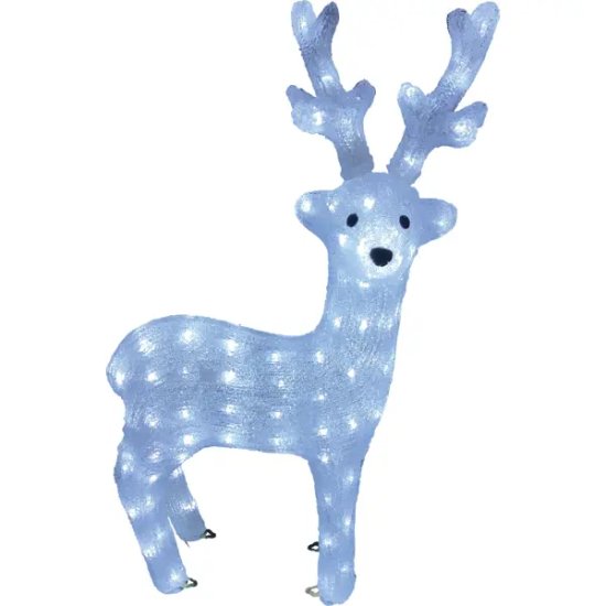 Светящаяся электрическая фигура «Олень» для улицы 120 ламп, 63 см, цвет холодный белый
