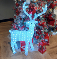 Светящаяся электрическая фигура «Олень» для улицы 200 ламп, 100 см, цвет холодный белый