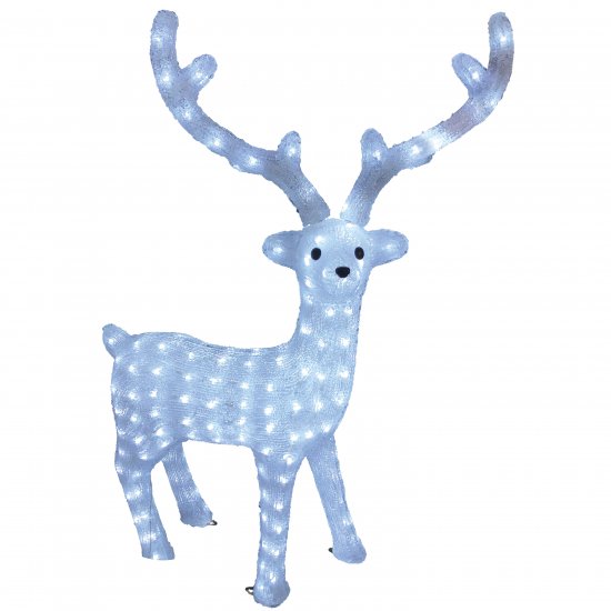Светящаяся электрическая фигура «Олень» для улицы 200 ламп, 100 см, цвет холодный белый