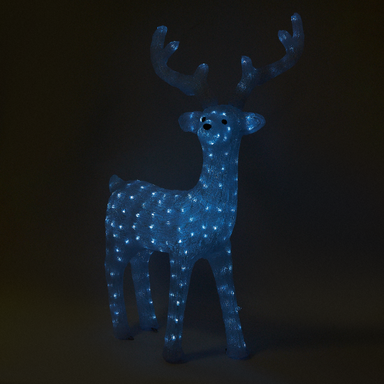 Светящаяся электрическая фигура «Олень» для улицы 200 ламп, 100 см, цвет холодный белый
