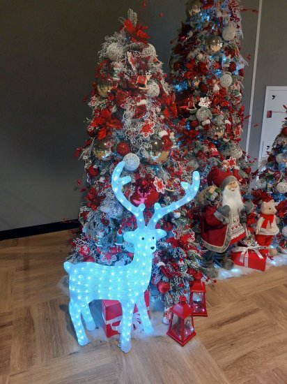 Светящаяся электрическая фигура «Олень» для улицы 200 ламп, 100 см, цвет холодный белый