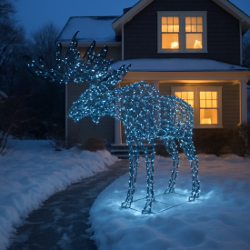 Светящаяся электрическая фигура «Лось» для улицы 1300 ламп, 200 см, цвет холодный белый