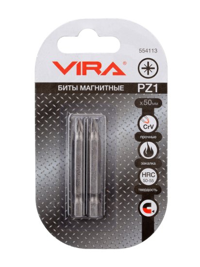 Бита магнитная Vira 554113 PZ1x50 мм, 2 шт.